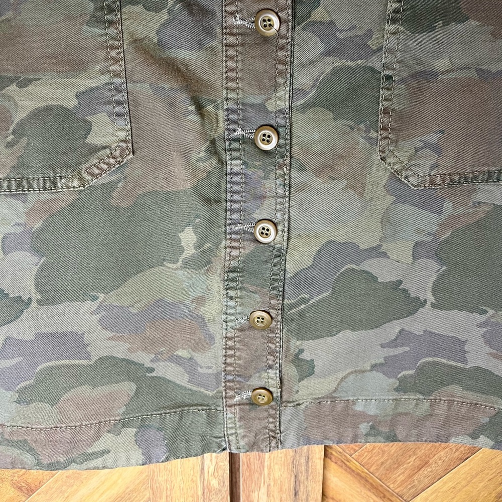 Anthropologie Camo Button Front Skirt - Picture 8 of 9